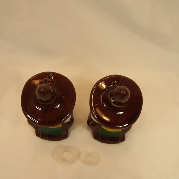 Vintage Anthropomorphic Salt Pepper Shakers Mexican Man Sombrero Siesta - Picture 5 of 10